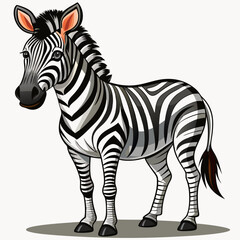 Obraz premium Cartoon Zebra with Black and White Stripes