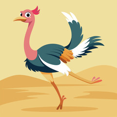 ostrich illustration vector