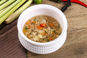 Asian gourmet crab soup with spices