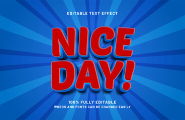 nice day editable text effect in modern and simple text style