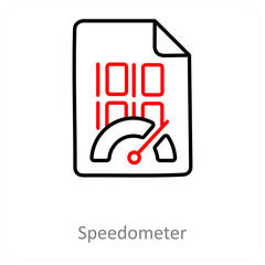 Speedometer and Big data icon concept