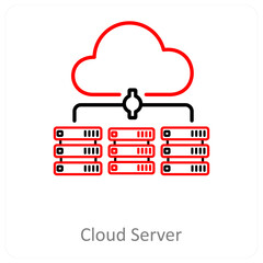 Cloud server and Big data icon concept