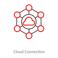 Cloud connection and Big data icon concept