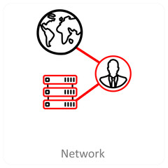 Network and Big data icon concept