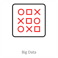 Big Data and Big data icon concept