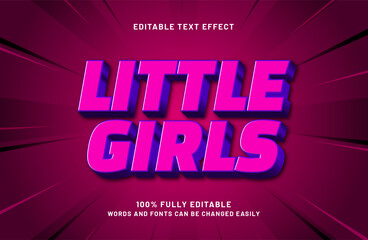 little girls editable text effect in modern and stylish text style