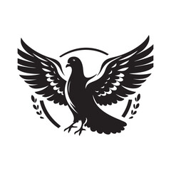 Obraz premium dove bird silhouette vector