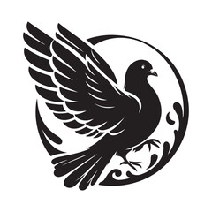 Obraz premium dove bird silhouette vector