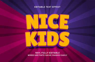 nice kids editable text effect in kids and happy text style