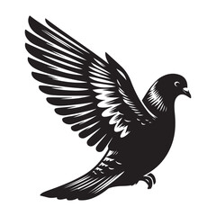 dove bird silhouette vector