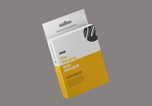 Floating Flat Hanging Box Mockup
