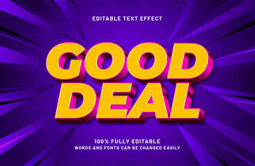 good deal editable text effect in promo and sale text style