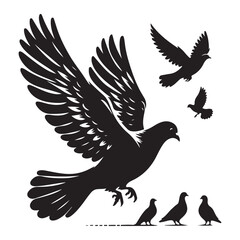 Obraz premium dove bird silhouette vector