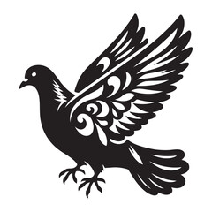 dove bird silhouette vector