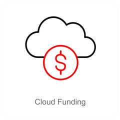 Cloud Funding and and fund icon concept