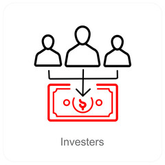 Investors and teamwork icon concept