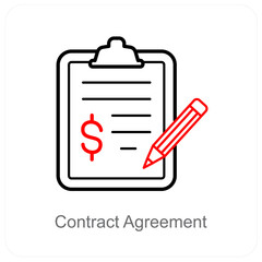 Contract Agreement deal and icon concept