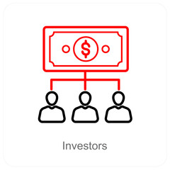 Investors and teamwork icon concept