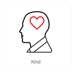 Kind and Human icon concept
