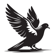 dove bird silhouette vector