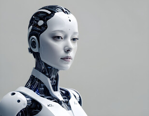 Beautiful female robot with artificial intelligence