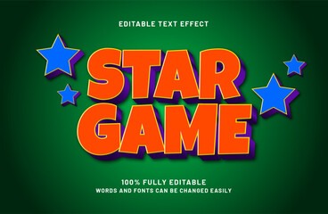 star game editable text effect in happy and kids text style