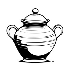Captivating Silhouette of a Traditional Clay Pot: Timeless Elegance in Minimalist Art
