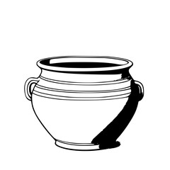 Captivating Silhouette of a Traditional Clay Pot: Timeless Elegance in Minimalist Art