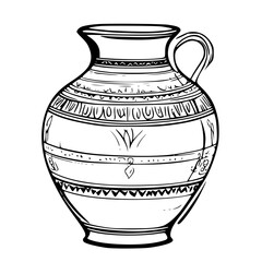 Captivating Silhouette of a Traditional Clay Pot: Timeless Elegance in Minimalist Art