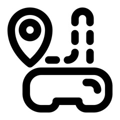 vr navigation, virtual reality, navigation, direction, routing, vr glasses, glasses outline icon