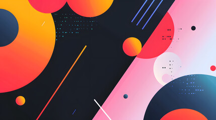 Obraz premium Colorful abstract background with stars, circles, and a space for text, perfect for holiday or summer designs