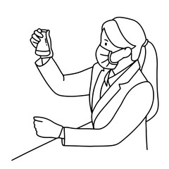 Young female scientist looking tube experiment