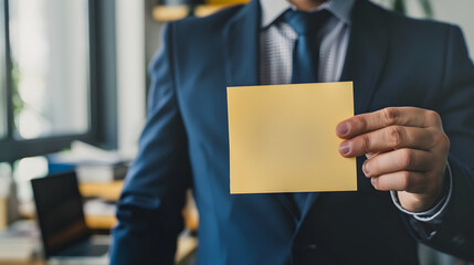 holding empty sticky notes