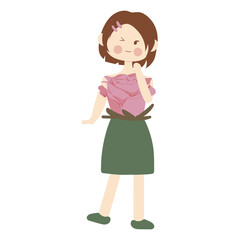 Girl With Flowers Costume Character