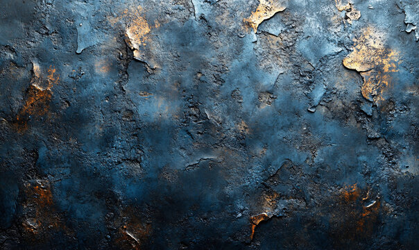 Steel metal grunge texture with dark blue gray black backdrop, suitable for horror and scary theme concept