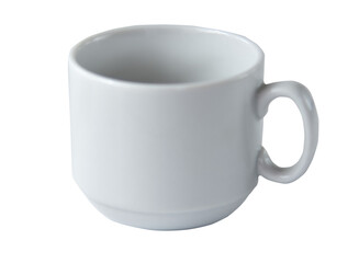 White tea mug isolated on white background.