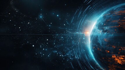 Obraz premium Digital Earth: Network of Innovation