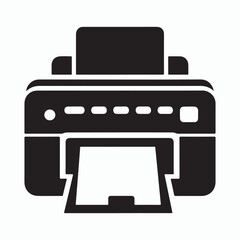 silhouette printer icon vector