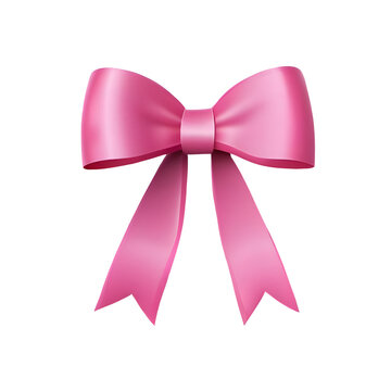 pink bow isolated on white background