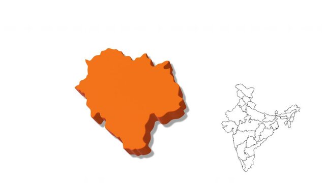 India Map Showing Himachal Pradesh State in Detail