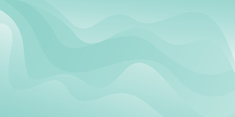 Abstract soft green curve background, turquoise green dynamic wallpaper with wave shapes. Suitable for templates, banners, presentations, ads, sales, events, web and pages