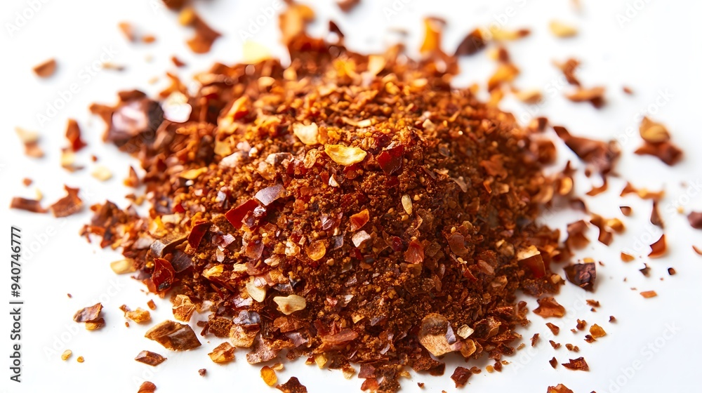 Wall mural aleppo pepper spice ingredient on a white background