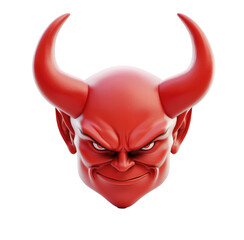 3d devil head on transparent background