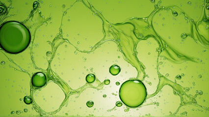 green abstract background with bubbles