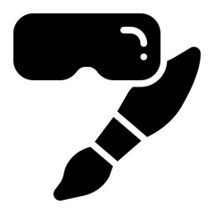 vr art, vr painting, virtual reality, art, painting, virtual painting solid or glyph icon