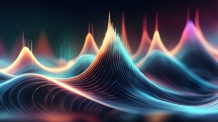 A colorful wave with a blue background