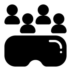 vr meeting, vr collaboration, vr conference, remote meeting, virtual meeting, virtual reality, meeting, collaboration solid or glyph icon