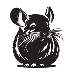 silhouette chinchilla vector