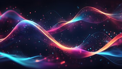 A colorful wave of light with a lot of sparkles