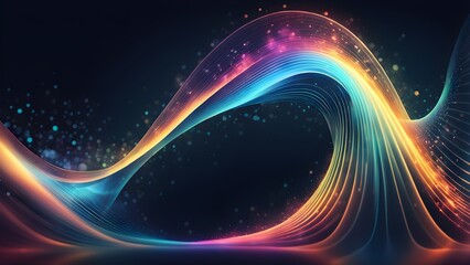 Obraz premium A colorful wave with a black background